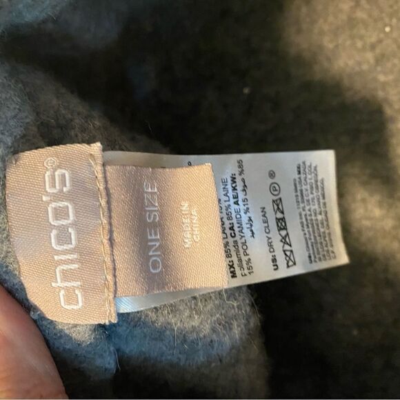 Chicos womans gray wool blend Pearl Beret hat OS - Picture 6 of 6